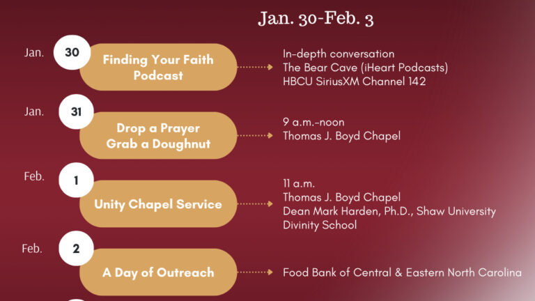 Shaw University’s divinity school dean featured during Religious Emphasis Week