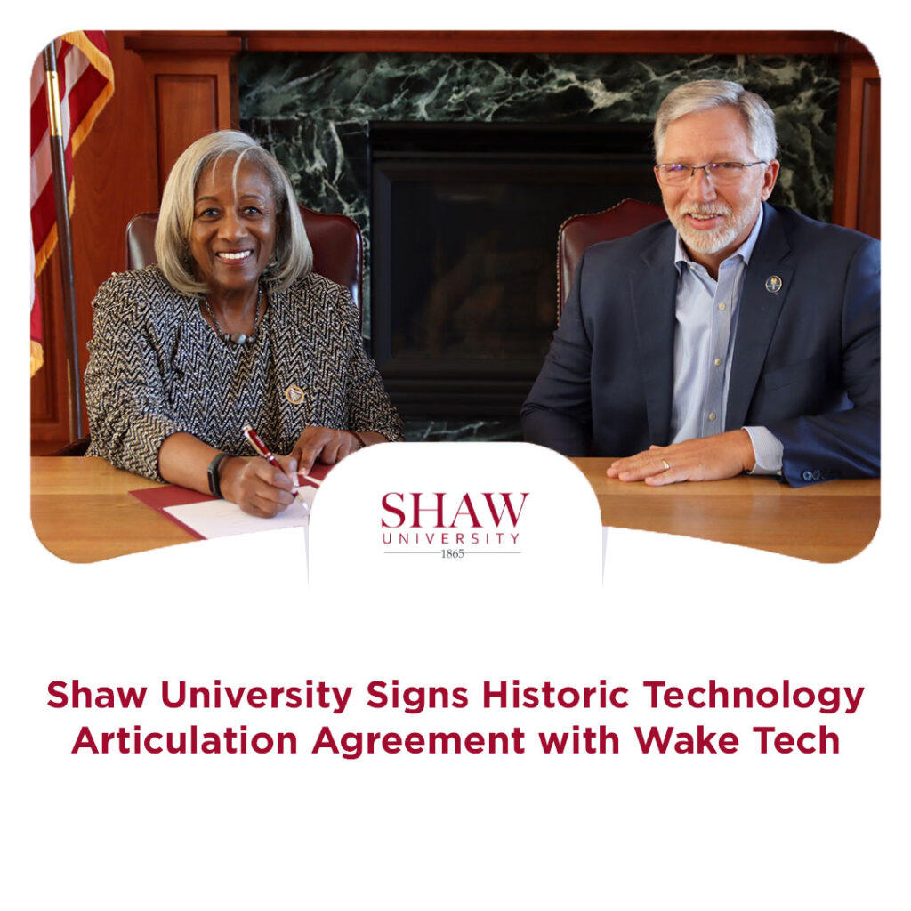 Shaw Technology Shaw University Signs Historic Technology Articulation Agreement with ...