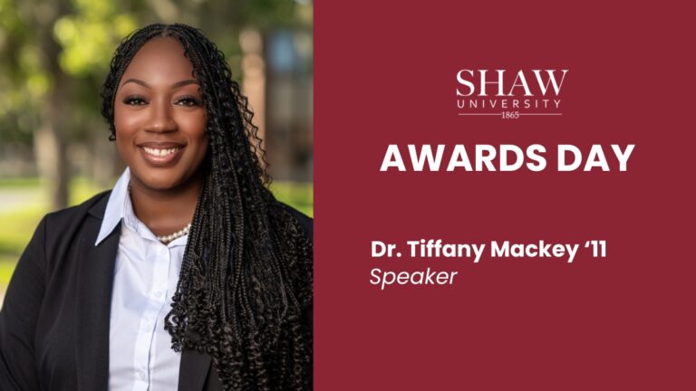 Dr. Tiffany Mackey to Serve as Awards Day 2026 Speaker at Shaw University